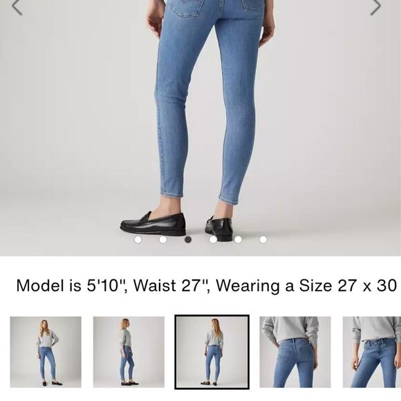 Levis Blue Skinny Jeans 33x30 - Picture 2 of 3